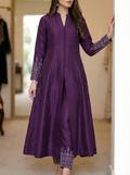Royal Plum Dress with Trouser